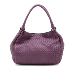 Bottega Veneta B Bottega Veneta Purple Nappa Leather Leather Nappa Intrecciato Parachute Tote Italy