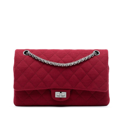 Chanel AB Chanel Red Dark Red Cotton Fabric Reissue 2.55 Quilted Jersey Double Flap 226 France