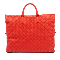 Bottega Veneta B Bottega Veneta Red Nappa Leather Leather Maxi Nappa Intrecciato Convertible Tote Italy