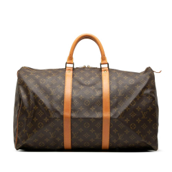 Louis Vuitton B Louis Vuitton Brown Monogram Canvas Fabric Monogram Keepall 50 France