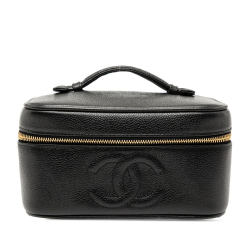 Chanel AB Chanel Black Caviar Leather Leather CC Caviar Vanity Bag Italy