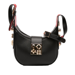 Christian Louboutin AB Christian Louboutin Black Calf Leather Mini Carasky Crossbody Italy