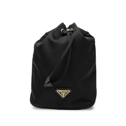 Prada AB Prada Black Nylon Fabric Tessuto Drawstring Pouch Italy