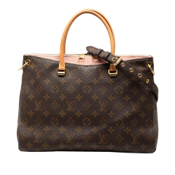 Louis Vuitton B Louis Vuitton Brown with Pink Monogram Canvas Fabric Monogram Pallas MM Spain