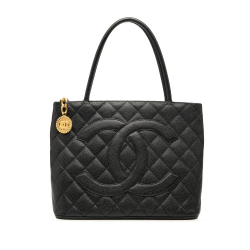 Chanel B Chanel Black Caviar Leather Leather Caviar Medallion Tote Italy