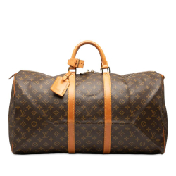 Louis Vuitton B Louis Vuitton Brown Monogram Canvas Fabric Monogram Keepall 55 France