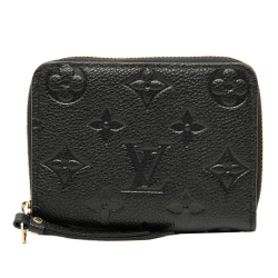 Louis Vuitton AB Louis Vuitton Black Monogram Empreinte Leather Zippy Coin Purse France