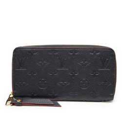 Louis Vuitton AB Louis Vuitton Blue Navy Monogram Empreinte Leather Zippy Wallet Spain