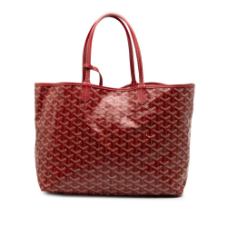 Goyard B Goyard Red Coated Canvas Fabric Goyardine Saint Louis PM France