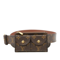 Louis Vuitton B Louis Vuitton Brown Monogram Canvas Fabric Monogram Pochette Duo Belt Bag Spain
