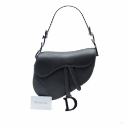 Christian Dior Saddle Ultra Matte Calfskin Leather No Strap Handbag Black