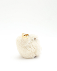 Loewe Bunny Coin Purse Charm in Shearling