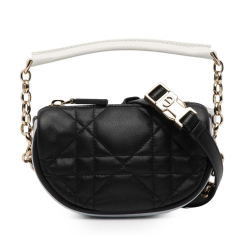 Christian Dior AB Dior Black Lambskin Leather Leather Micro Lambskin Cannage Dior Vibe Satchel Italy