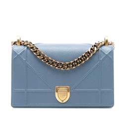 Christian Dior AB Dior Blue Light Blue Calf Leather Small Grained skin Diorama Flap Italy