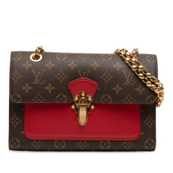 Louis Vuitton AB Louis Vuitton Brown with Red Monogram Canvas Fabric Monogram Victoire Spain