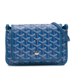Goyard AB Goyard Blue Coated Canvas Fabric Goyardine Plumet Pocket Wallet France
