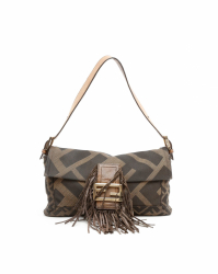 Fendi Zucca Fringe Baguette Bag