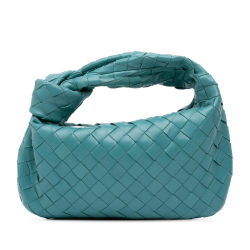 Bottega Veneta AB Bottega Veneta Blue Turquoise Nappa Leather Leather Mini Nappa Intrecciato Jodie Italy