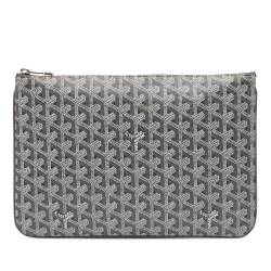 Goyard AB Goyard Gray Coated Canvas Fabric Goyardine Senat MM France