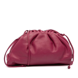 Bottega Veneta AB Bottega Veneta Purple Magenta Lambskin Leather Leather Lambskin The Mini Pouch Crossbody Italy
