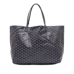 Goyard B Goyard Blue Dark Blue Coated Canvas Fabric Goyardine Saint Louis GM France
