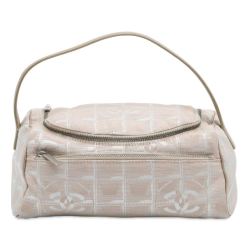 Chanel B Chanel Brown Beige Nylon Fabric New Travel Line Vanity Bag Italy