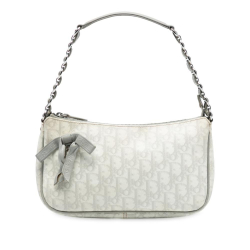 Christian Dior B Dior White Coated Canvas Fabric Oblique Romantique Shoulder Bag Spain