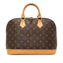 Louis Vuitton B Louis Vuitton Brown Monogram Canvas Fabric Monogram Alma PM France