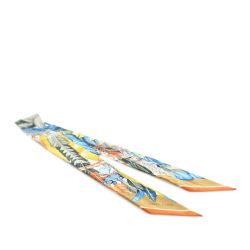 Hermès A Hermès Yellow with Multi Silk Fabric La Danse Pacifique Twilly Scarf France