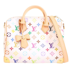 Louis Vuitton White Takashi Murakami Monogram Multicolore Speedy Bandouliere 25 France