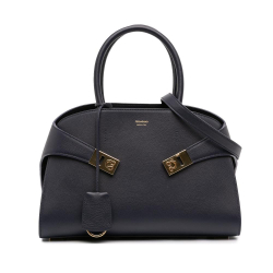 Ferragamo AB Ferragamo Black Calf Leather Small Hug Satchel Italy
