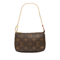 Louis Vuitton AB Louis Vuitton Brown Monogram Canvas Fabric Monogram Mini Pochette Accessoires France
