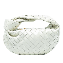 Bottega Veneta AB Bottega Veneta White Patent Leather Leather Mini Patent Intrecciato Jodie Italy