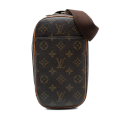 Louis Vuitton B Louis Vuitton Brown Monogram Canvas Fabric Monogram Pochette Gange Spain