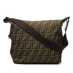 Fendi B Fendi Brown Canvas Fabric Zucca Shoulder Bag Italy