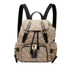 Burberry B Burberry Brown Light Brown Nylon Fabric TB Monogram Backpack Romania