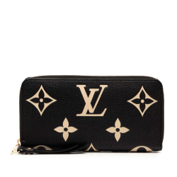 Louis Vuitton AB Louis Vuitton Black Monogram Empreinte Leather Giant Bicolor Zippy Long Wallet France