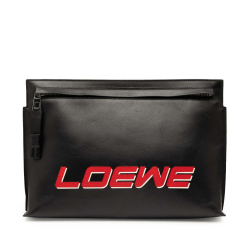 Loewe B LOEWE Black Calf Leather Logo T Pouch Spain
