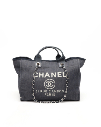 Chanel Denim Deauville MM Tote Bag