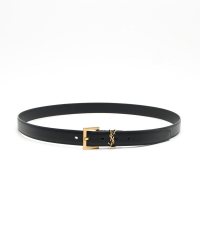Saint Laurent YSL Logo Leather Belt, Size 110