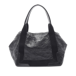 Balenciaga B Balenciaga Black Calf Leather Navy Cabas Tote S Italy