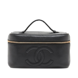 Chanel B Chanel Black Caviar Leather Leather CC Caviar Vanity Case Italy