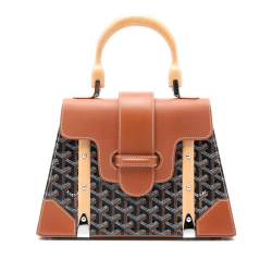 Goyard B Goyard Black Coated Canvas Fabric Goyardine Saigon Structured PM France