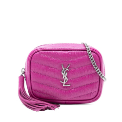 Saint Laurent Pink Baby Matelasse Grain De Poudre Monogram Lou Camera Bag Italy