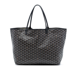 Goyard B Goyard Black Coated Canvas Fabric Goyardine Saint Louis GM France