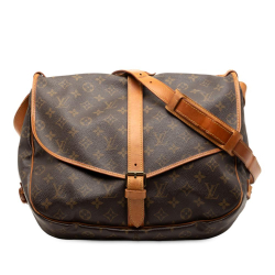 Louis Vuitton B Louis Vuitton Brown Monogram Canvas Fabric Monogram Saumur 35 France