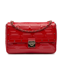 Versace B Versace Red Patent Leather Leather Patent Couture Shoulder Bag Italy