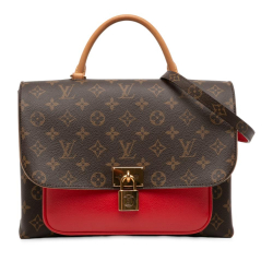 Louis Vuitton B Louis Vuitton Brown with Red Monogram Canvas Fabric Monogram Marignan France