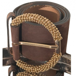 Lanvin Jewel Broche Closure Leather suede Belt