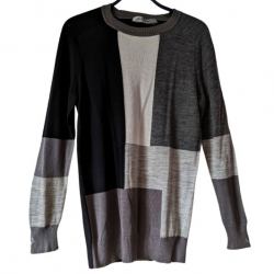 Max Mara Patchwork-Pullover Wolle/Seide M